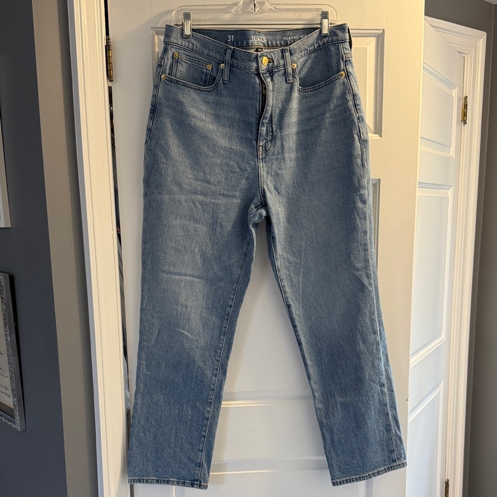 JCrew Women’s Classic Blue Straight Jeans, Size 31